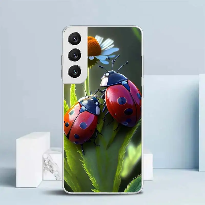 Insect Seven-Star ladybug Soft Cover for Samsung Galaxy S24 S23 S22 S21 Ultra Print Phone Case S20 FE S10 Plus S10E S9 S8 + Coqu