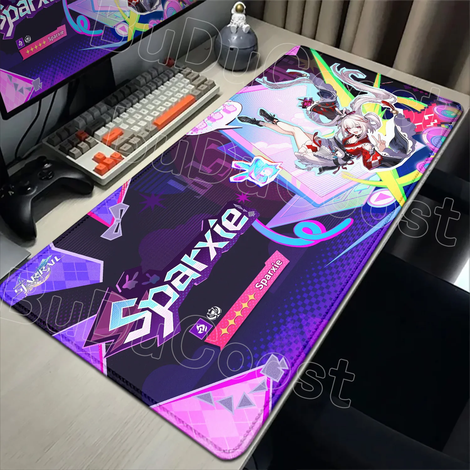 

Kawaii Sparkle Sparxie Desk Mat XXL Honkai Star Rail HSR Game Mouse Pad Lock Edge PC Mice Mats Office Computer Keyboard Mousepad