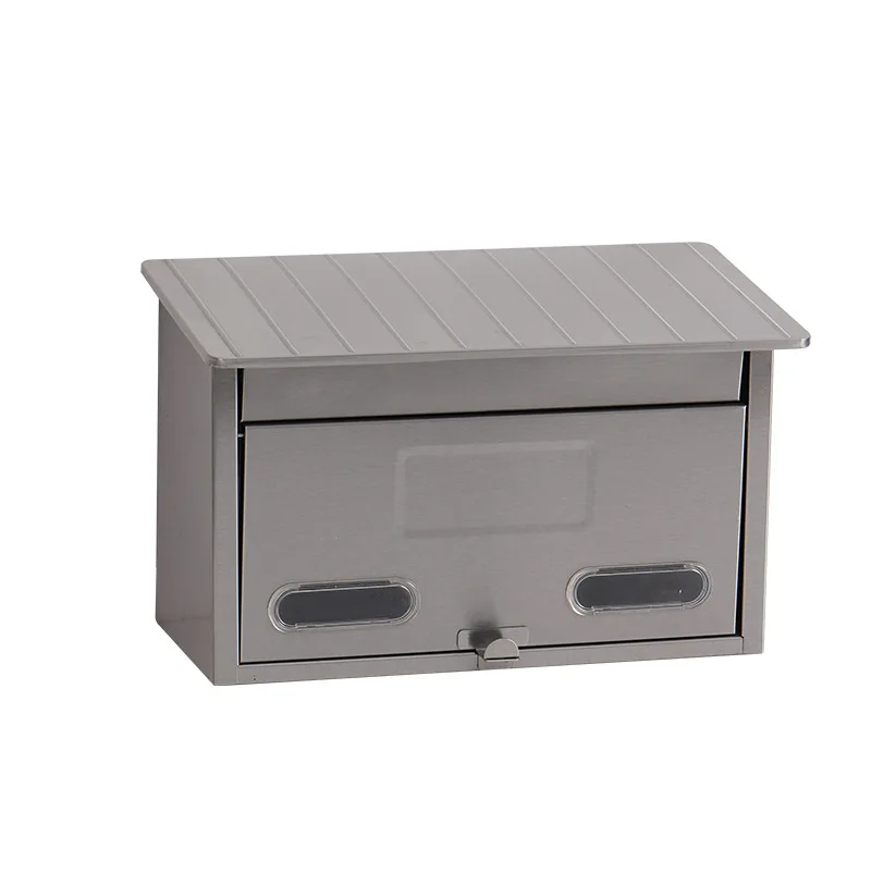 Outdoor wall-mounted stainless steel newspaper box waterproof with lock sheet metal processing products