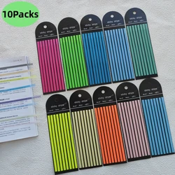 10 Packs Color Stickers Transparent Fluorescent Index Tabs Flags Sticky Note Stationery Children Gifts School Office Supplie