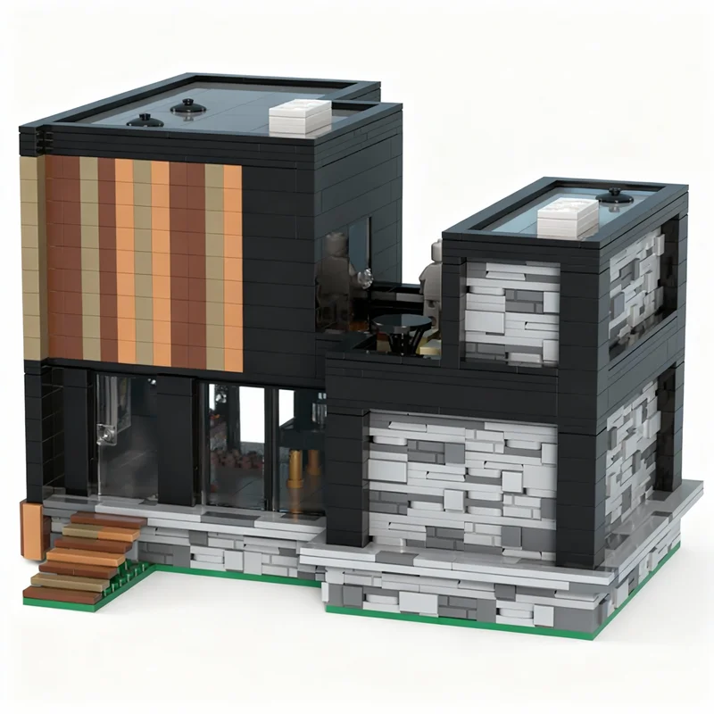 2272 Teile MOC Modulares Stadtlandschafts-Modell Modernes Haus Bausteine Konstruktionsspielzeug Weihnachtsgeschenk Kreative DIY-Idee Bildung