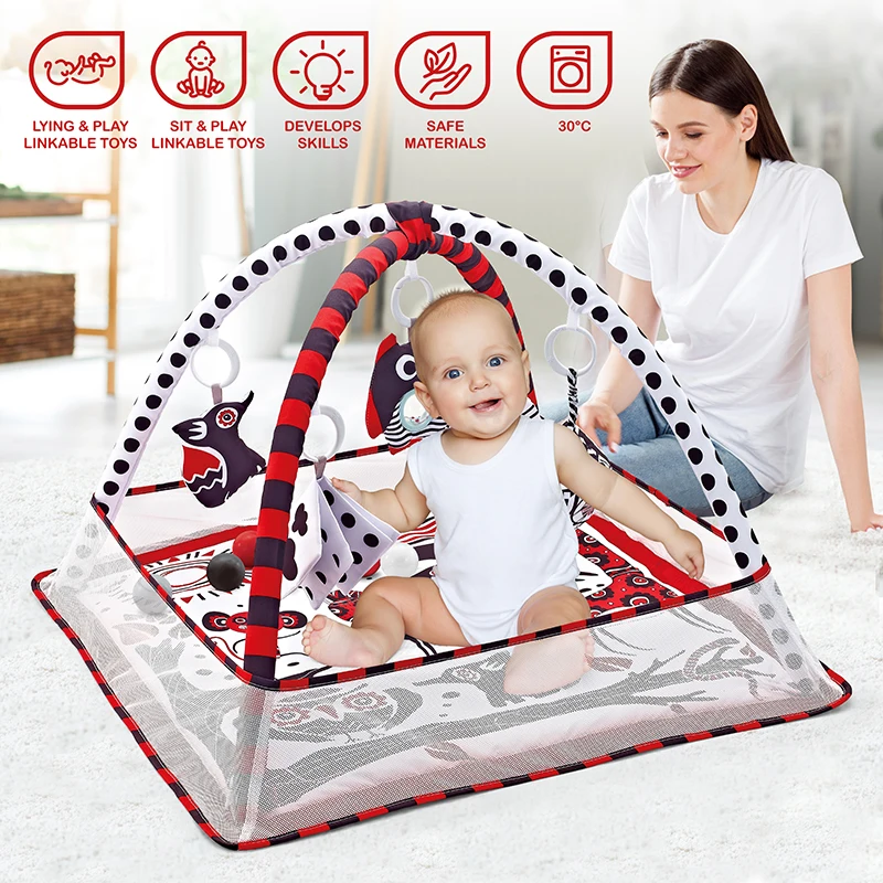 Baby Play Gym Play Mat Tummy Time Activity Game Pad 0-36 Months Newborn Baby Crawling Blanket Baby Fitness Stand Toys Gifts