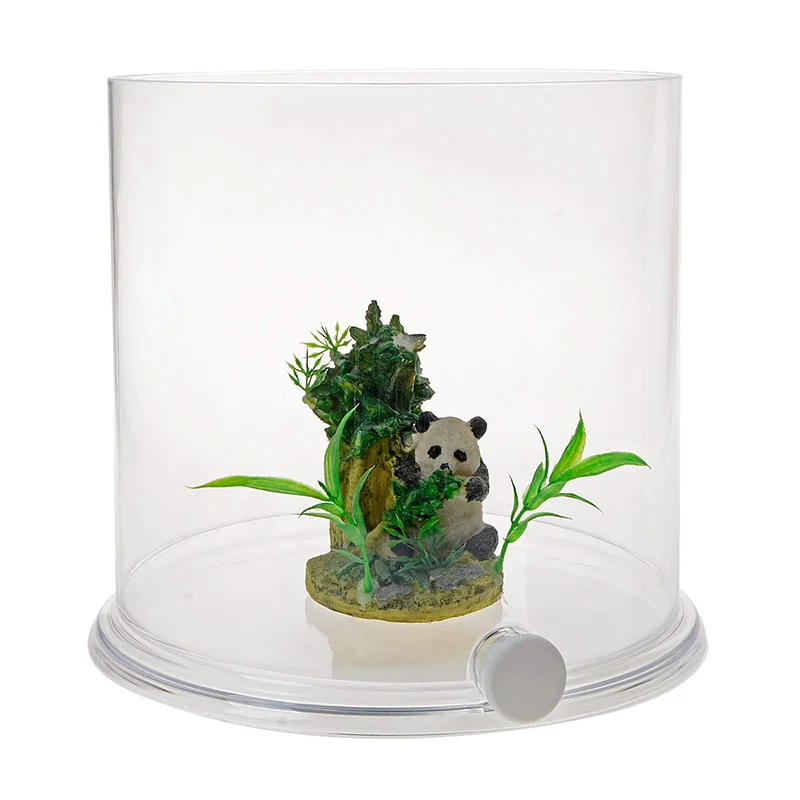 

Anti-escape Cage Amphibian Habitat with Drainage Transparent Acrylic Reptiles Breeding Box with LED Spider Lizards Insects
