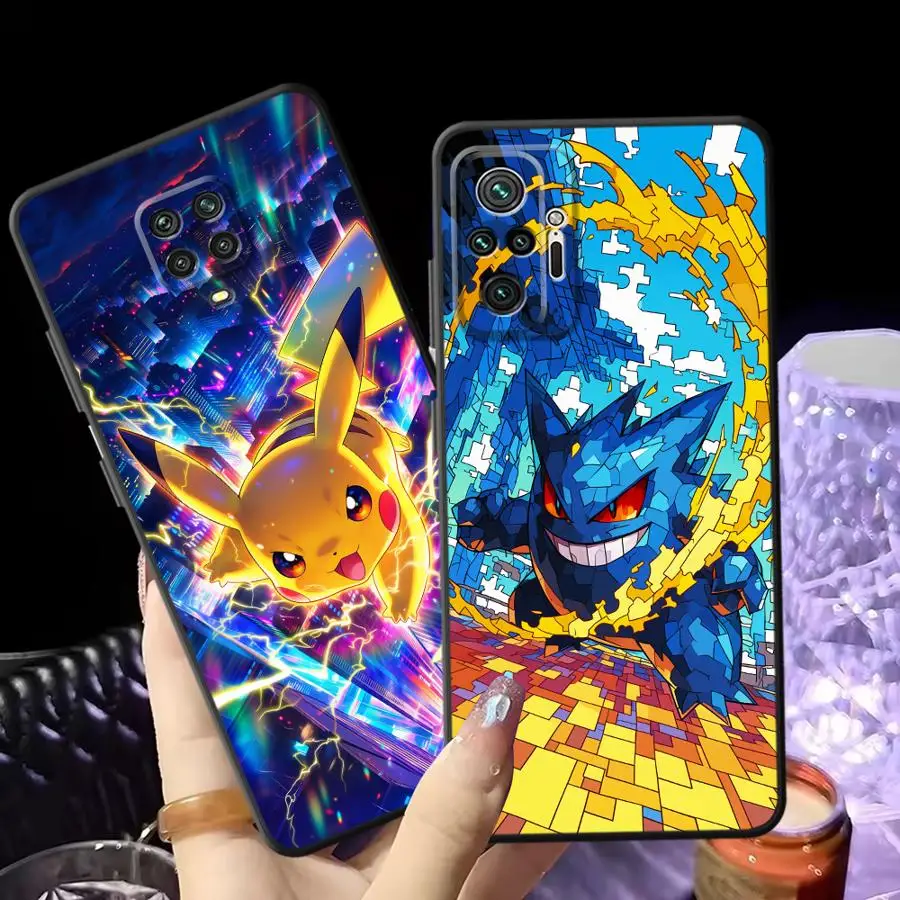 Funda para Xiaomi Redmi Note 12 Pro 9 11 14 10 10S 9S 7 8 13 Pro Plus 11s 12s, Funda para Teléfono con diseño de Pikachu Pokemon