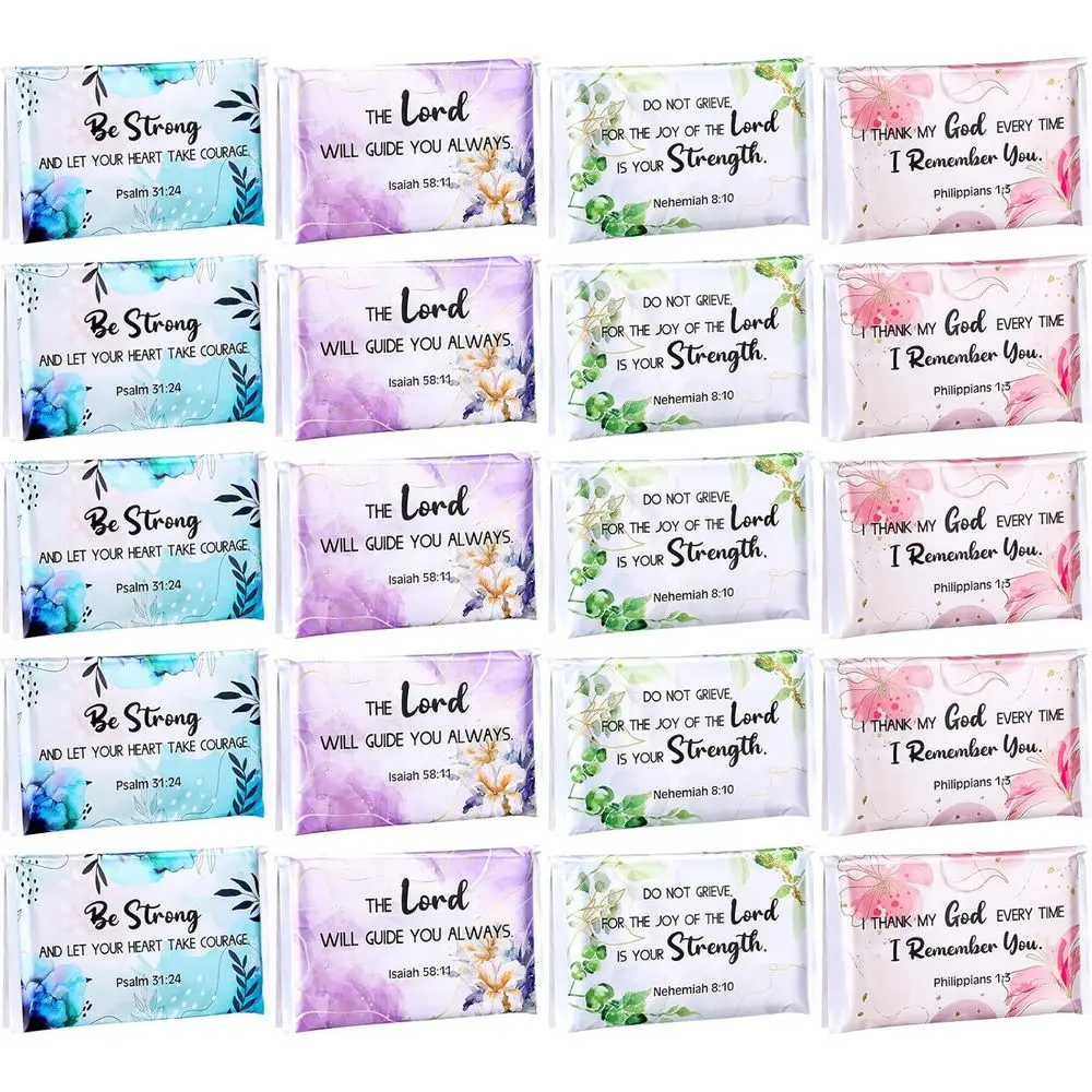 

Compact 3-Ply Facial Tissues, 10 Sheets Each, 4 Inspirational Designs for Travel and Events