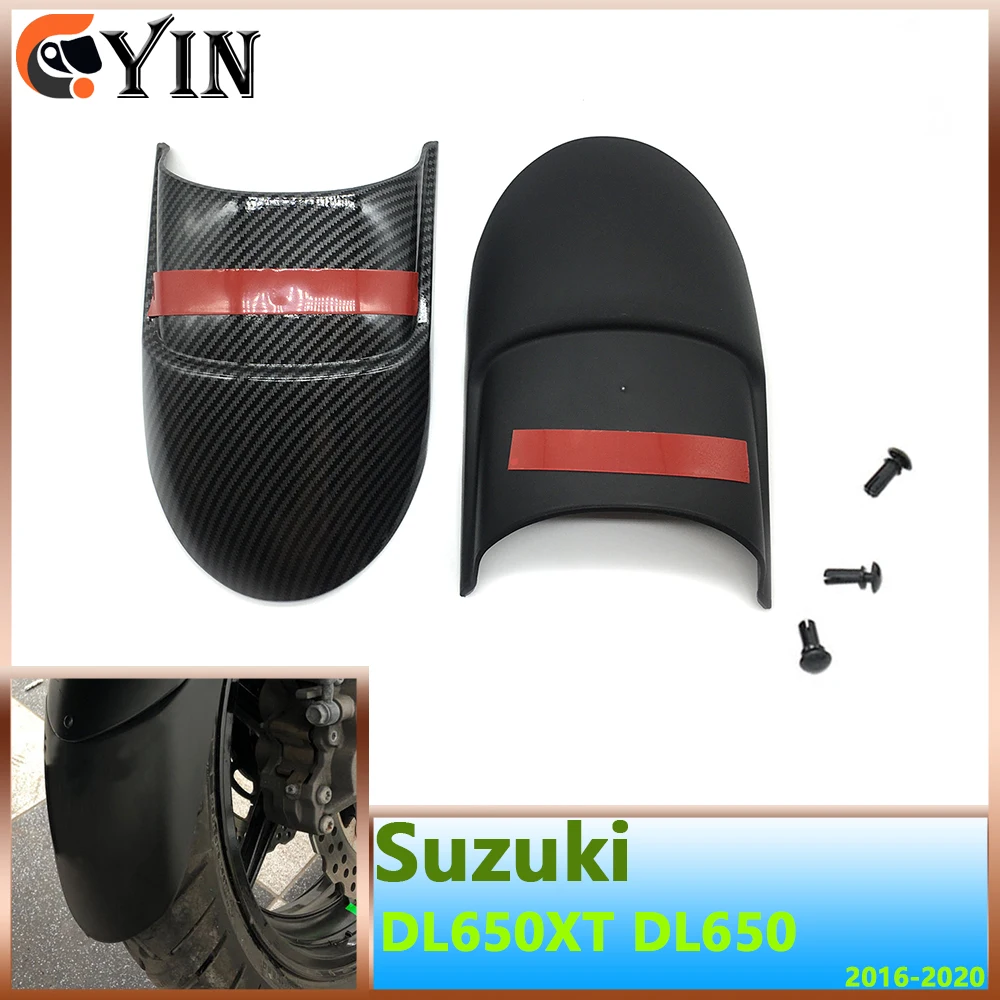 Motorcycle Fender Black/Carbon Mudguard Front Wheel Extension Mud Guard Fit For Suzuki V-Strom 650 XT VSTROM 650XT DL650 DL650XT