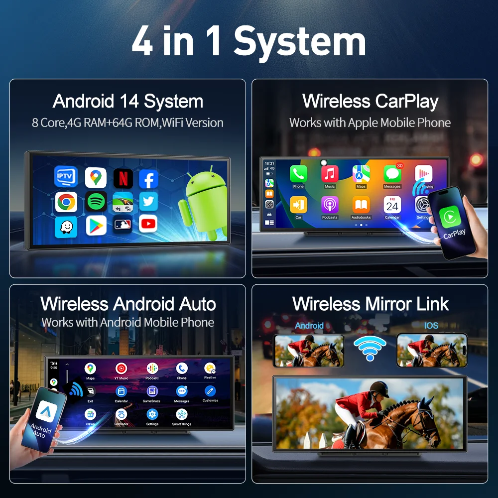 Android 14 8-Core 11.4 Inch In-Cell Touchscreen Car Radio Multimedia Player GPS WiFi Wireless DVR OTA