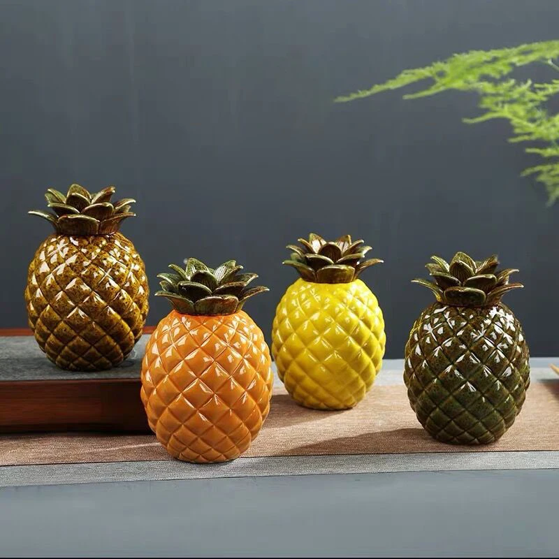 Pineapple Tea Cans Ceramic Sealed Portable Beans Medicinal Storage