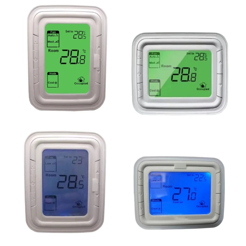 Digital Room Thermostat Controller with LCD Temperature Display, Side Manual Access, ABS Wall Panel for Room Control M4YD