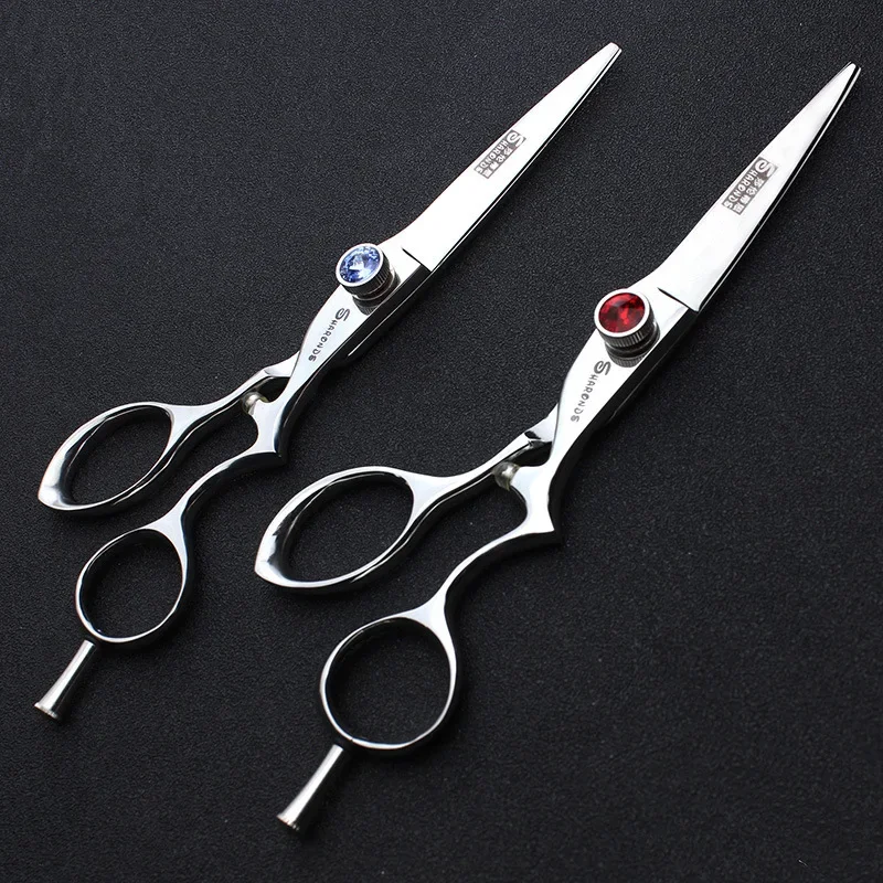 Scissors hair stylist special hairdressing scissors 6 inches professional salon barber quality sharp red blue wear-resistant