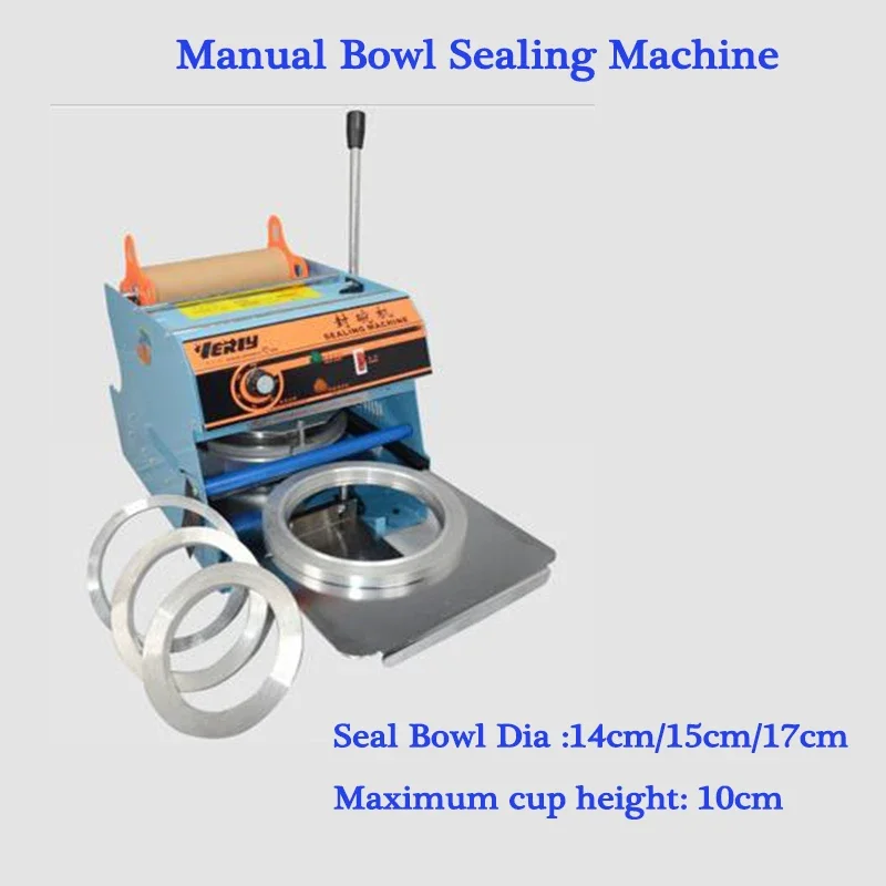 Manual Cup Bowl Sealing Machine Plastic Cup Sealer Capping Machine For Bowl Dish 14cm,15cm,17cm