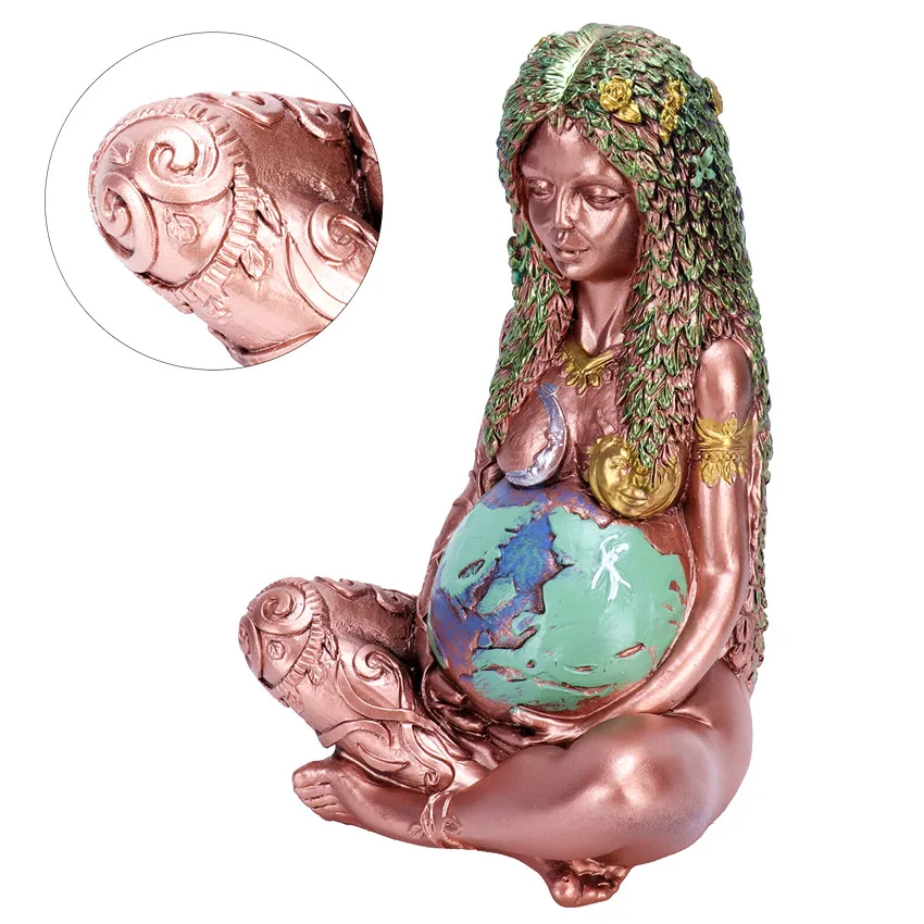 Mother Earth Art Statue Millennial Gaia Statue Mythic Figurine Millennial Gaia Statue Mother Earth Goddess Art Statue Home Decor