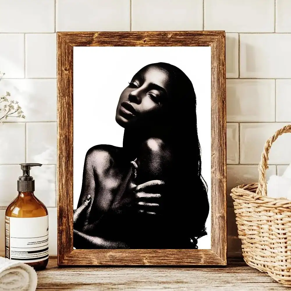 الحديثة العصرية Sade الموسيقى أسود أبيض الموسيقار المشارك ذاتية اللصق الفن ورق مقاوم للماء ملصق مقهى بار غرفة جدار ديكور