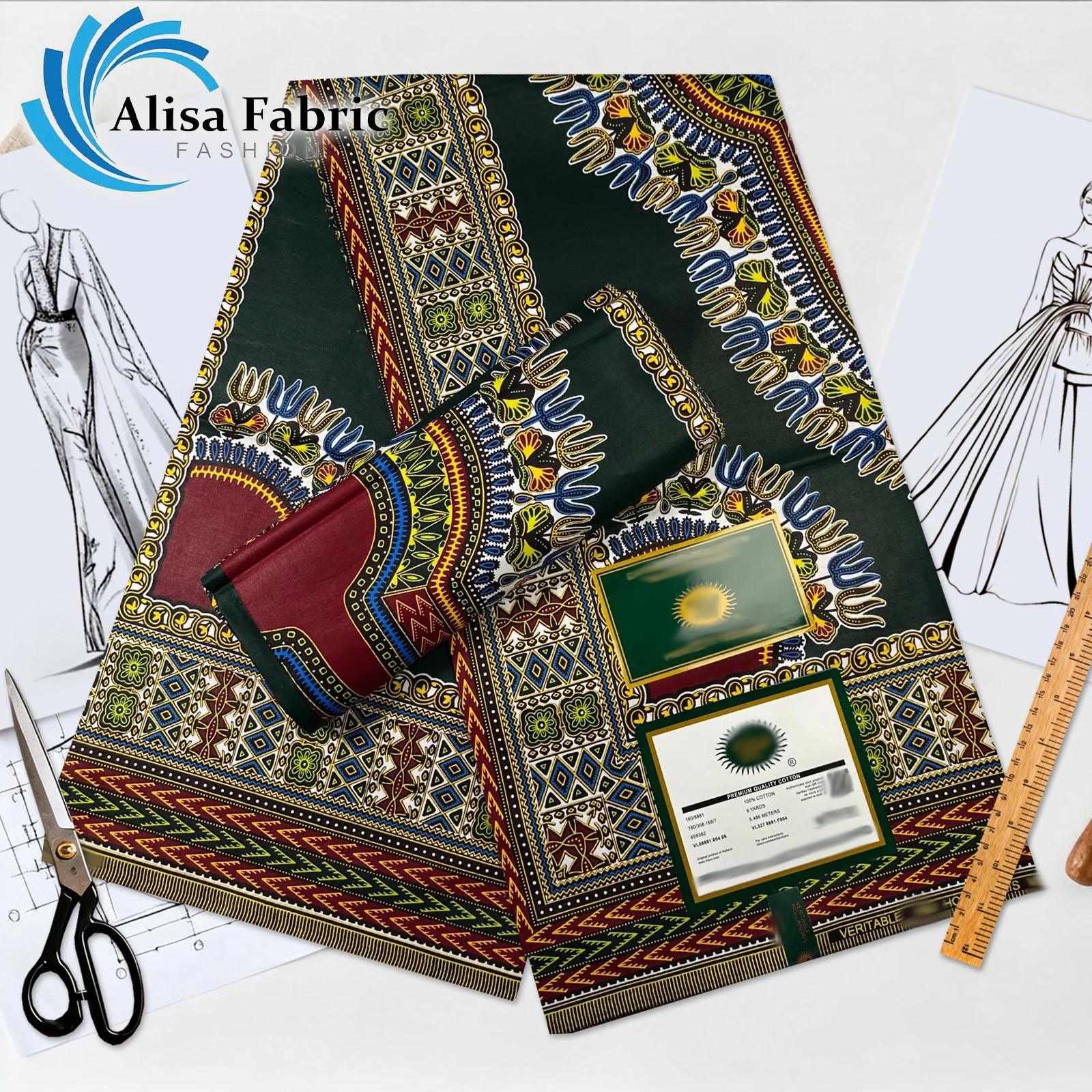 

Новые поступления, африканская восковая ткань, 6 ярдов, 2025 год, последняя ткань Анкара, настоящий восковой принт, 100% хлопок, паланд для шитья