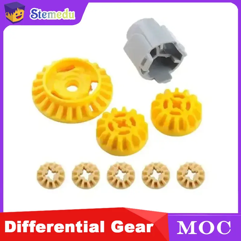 مجموعة التروس التفاضلية MOC - 65414/69761/69762/6589 متوافقة مع Legoeds لتعديلات السيارات DIY مشروع الهندسة