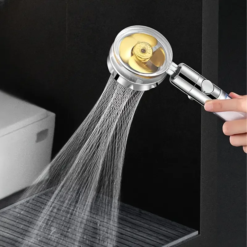 High-Pressure Shower Heads, Handheld Turbo Fan Shower, Hydro Jet Shower Head Kit With 1 Filters And Pause Switch, Water Softener