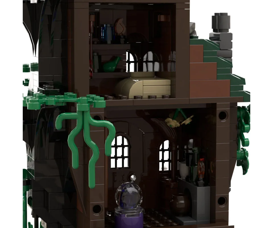 Moc Building Blocks Medieval Architecture Model Witch Swamp House Technology Module Building Blocks Gift Toys DIY Set Assembly