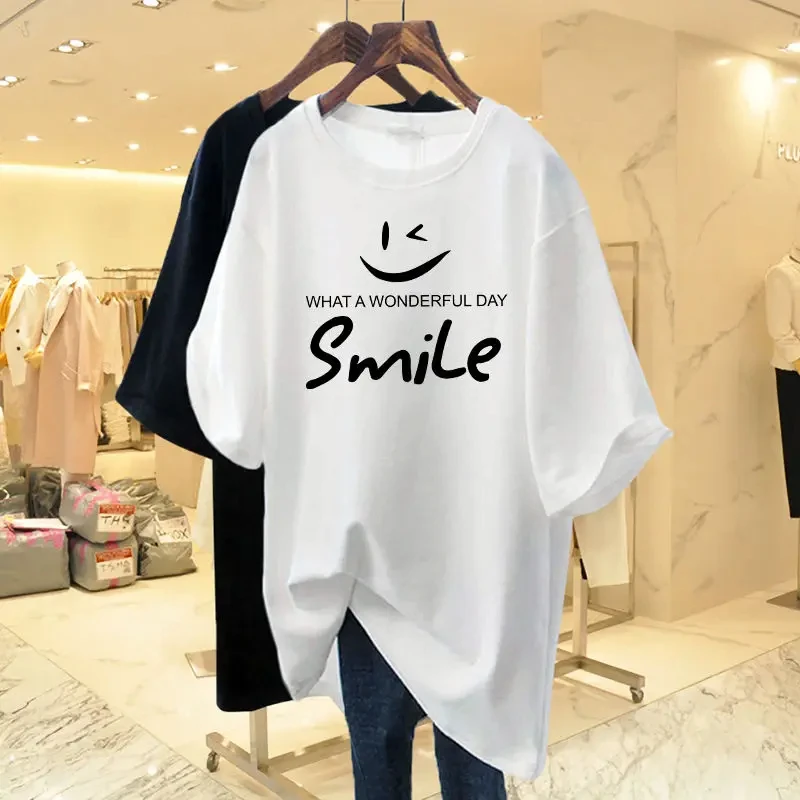 Women Chic Printed Basic Cotton Short Sleeve T-shirt Summer Simple Short Sleeve Tees Female Loose Casual  Maternity Clothes