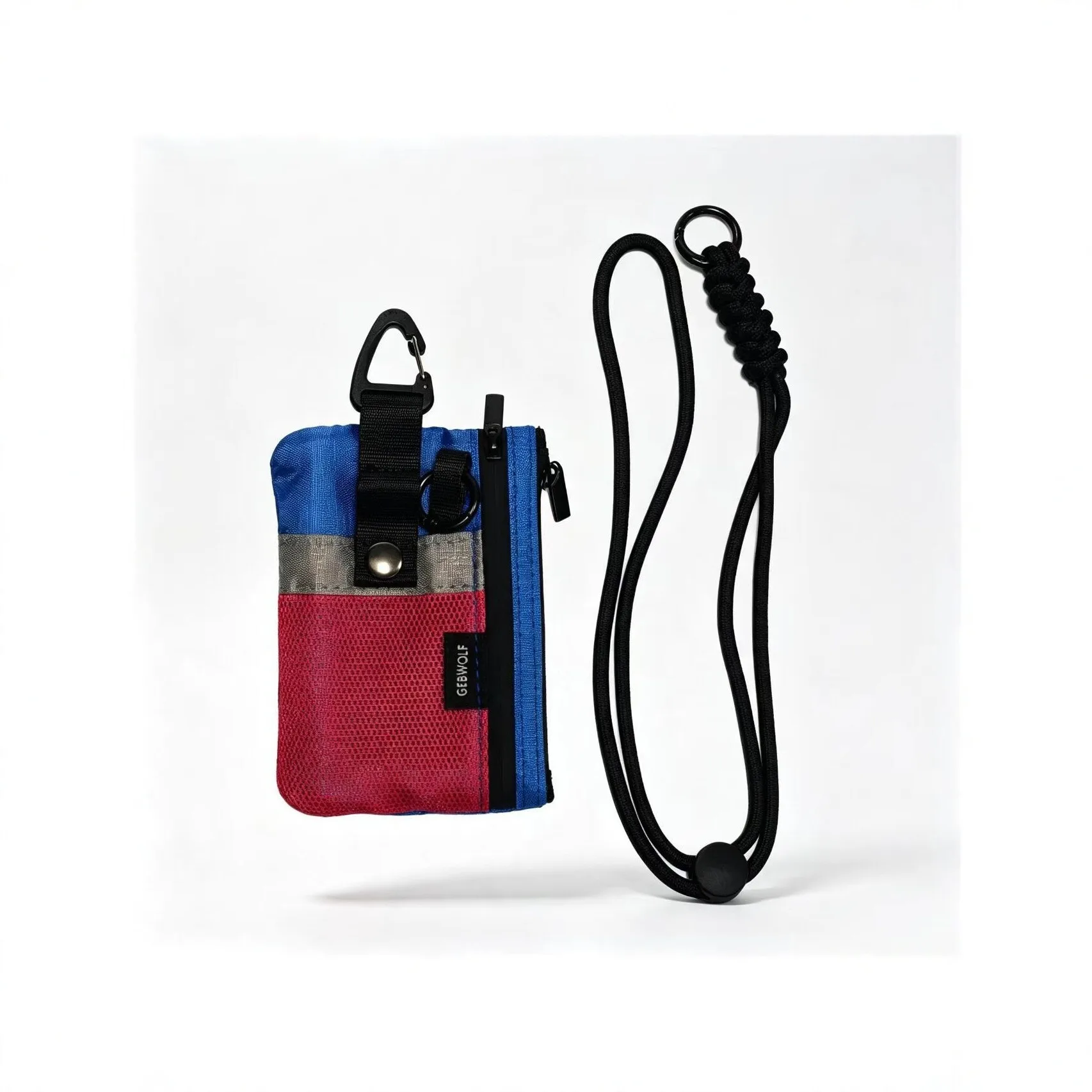 Kleines minimalistisches Portemonnaie für Damen und Herren mit RFID-Schutz, Reißverschluss-Münzfach mit Ausweisfenster und Schlüsselanhänger, Reise-Lanyard-Geldbörse – Detail 5