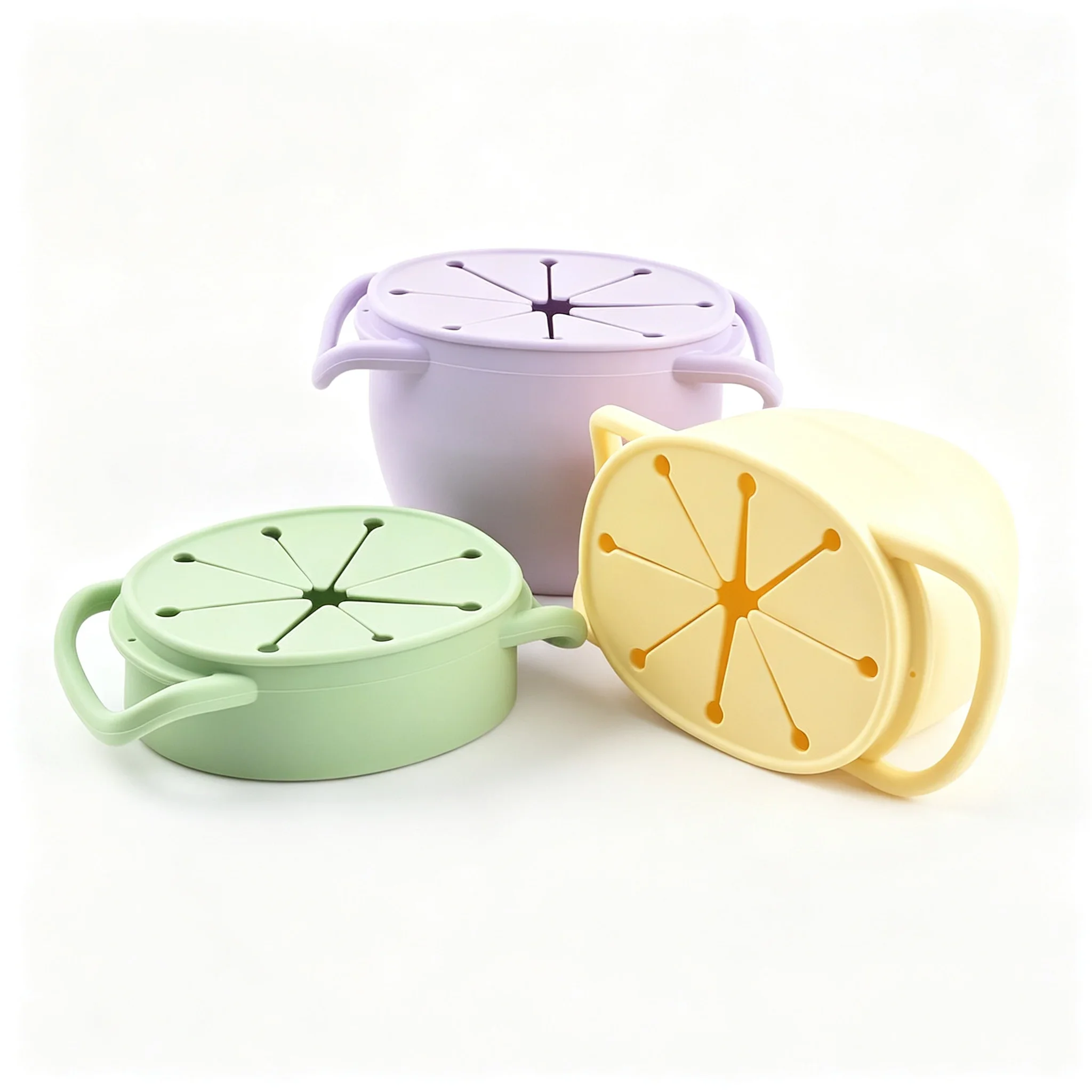 Baby Silicone Snack Container, Snack Cups for Toddlers Spill Proof, Food Grade Silicone Cups, Travel Essential,Solid Feeding New
