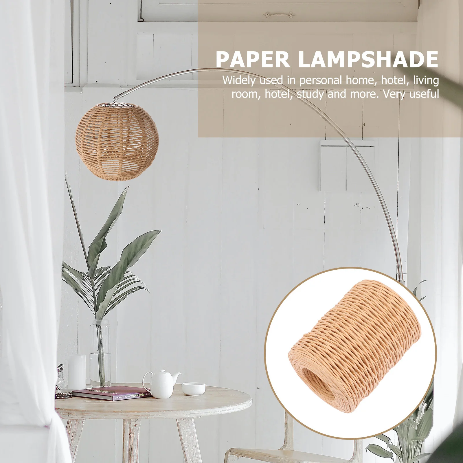 

Lamp Shade Material Imitation Rattan Drum Table Lamp Cover For Indoor Home Hotel Living Room Study Decoration