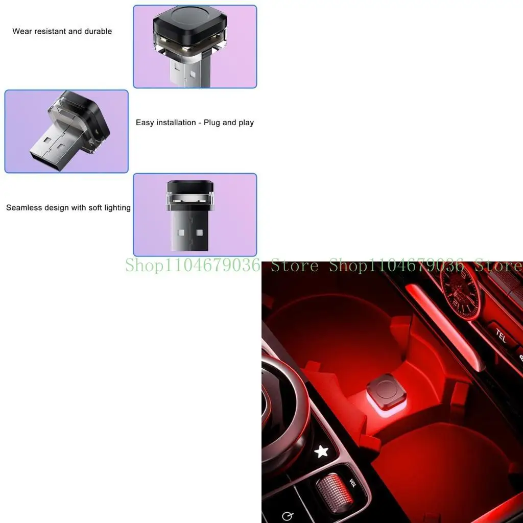 652F DC5V Veículo Ambiente Lâmpada Mini USB LED LED LED ATMOSFERA LIGHT LIGHT NOITE LED LED ILUMELHA DECORAÇÃO UNIVERSAL