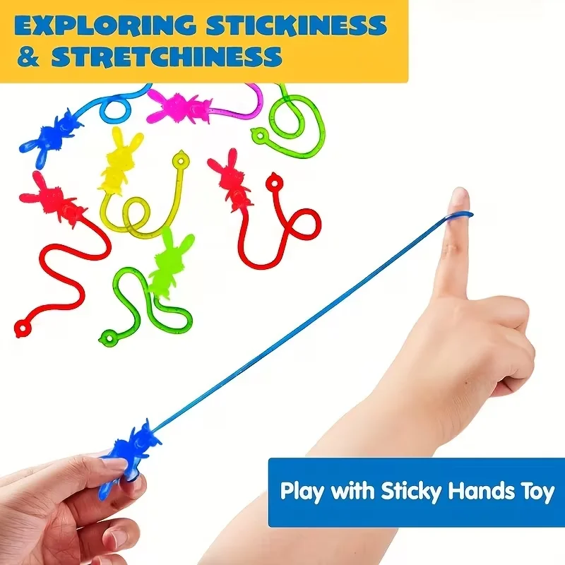 1-200 個子供用スティッキーハンドおもちゃ弾性バニー壁登りグリッター TPR ソフトおもちゃイースター子供ギフトイースターパーティー用品