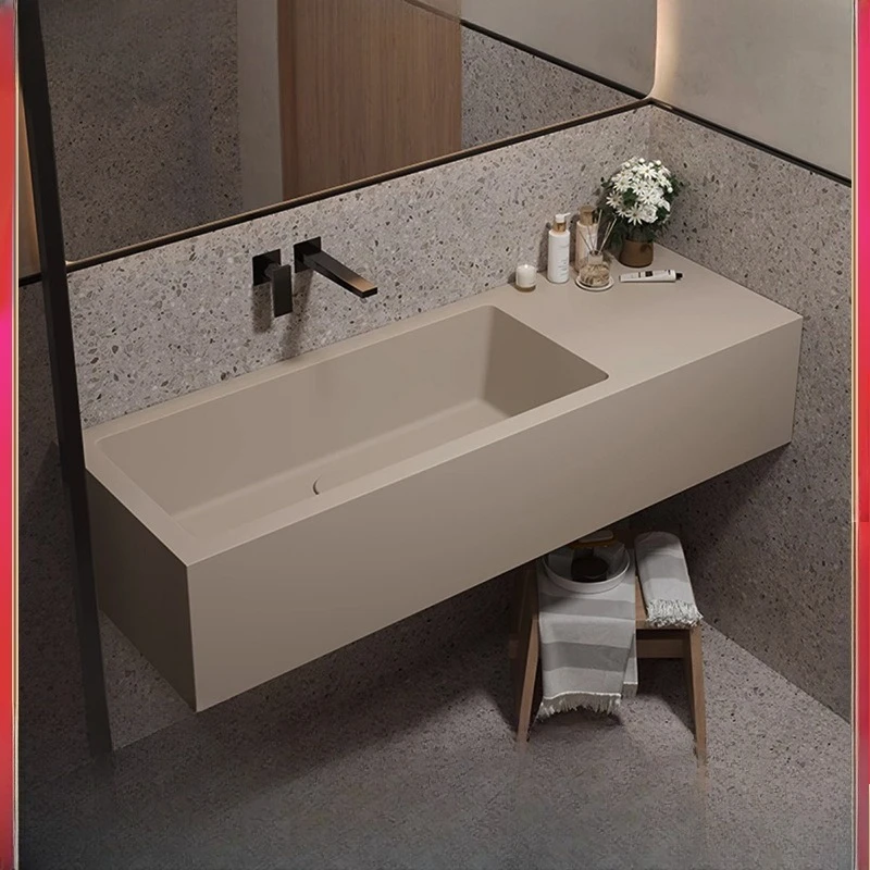 Acrylic integrated basin hidden seamless splicing bathroom cabinet combination hand washbasin
