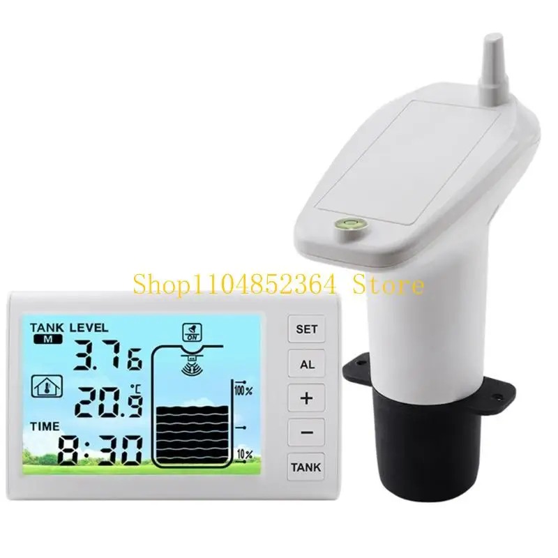 652F Water Detector with Backlit Clock Buzzer Ultrasonic Water Gauge