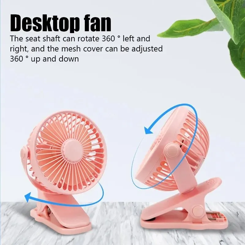 Portátil Mini Mão Clip Ventilador, Carregamento USB, Quiet Desktop Ventilador Elétrico, Alta Qualidade, Dormitório Estudantil, Pequeno Ventilador Ventilador de Refrigeração