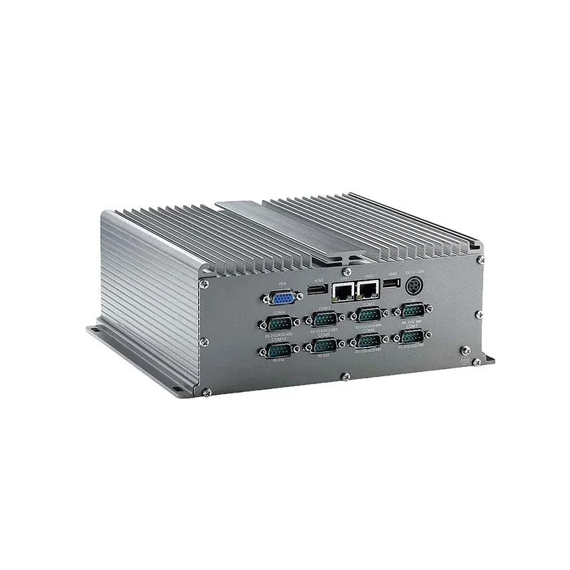 Fanless 1007U/1037U   Embedded   Industrial Computer Mini box  PC   2LAN 10COM 6USB  Support Win XP OS