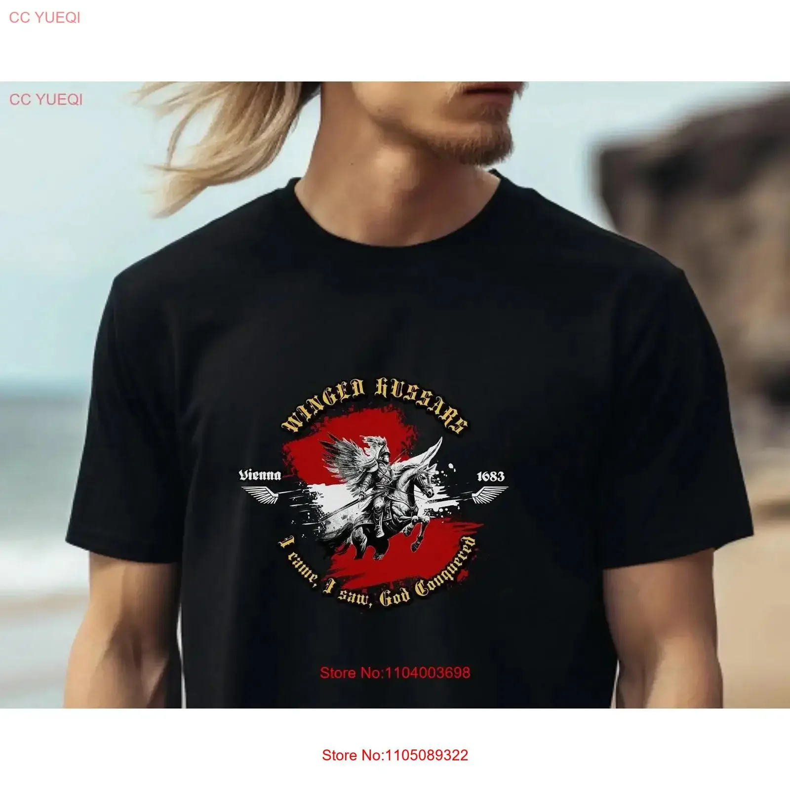 تي شيرت مجنح هوسار الإيمان الكاثوليكي المسيحي يعتمد على جان سوبيسكي الصليبية بولندا TLM Trad خمر مغسول مريح