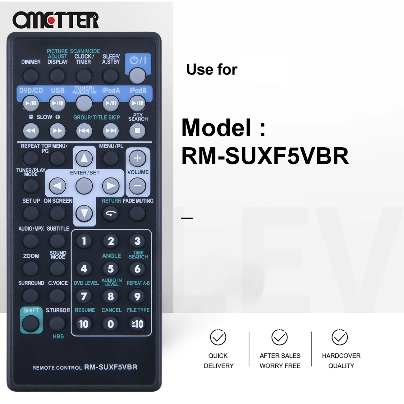 새로운 JVC 오디오/비디오 플레이어 원격 제어 RM-SUXF5VBR RM-SUXL5VU