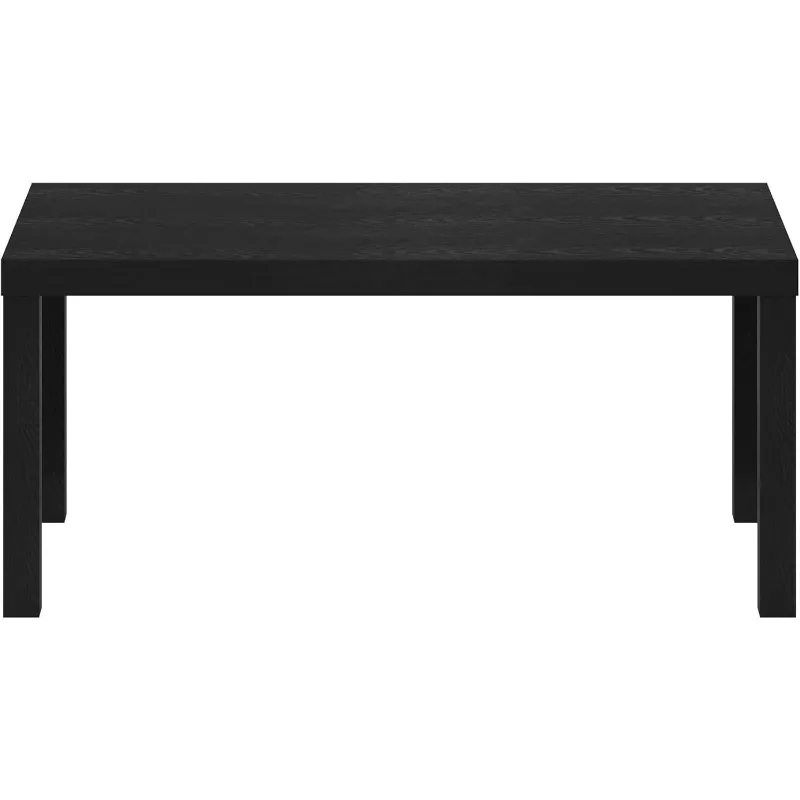 거실용 클래식 심플 커피 테이블, 38.98(W) x 17.52(H) x 18.9(D) 인치, 검정색