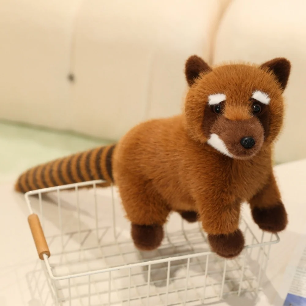 Peluche realistico di procione a coda lunga, morbido peluche pigro e soffice, bambola di peluche, abbraccio, cuscino da tiro, regalo di compleanno