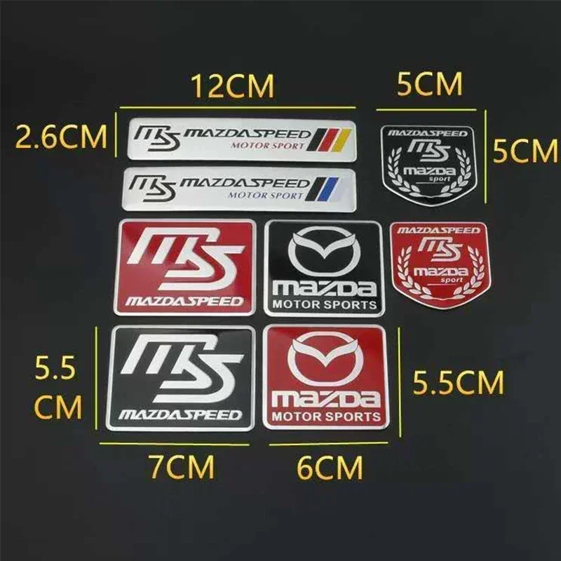 Aluminum Alloy Badge Decal for Mazda 2 3 6 323 626 RX8 RX7 MX3 CX3 CX5 Atenza Protege Axela Speed 6 Car Body Sticker Accessories