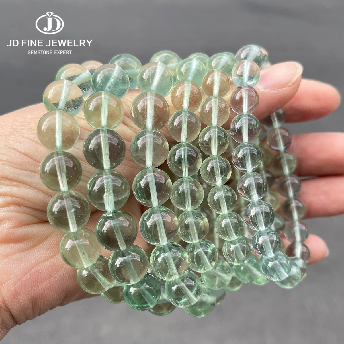 

JD 8A Quality Natural Stone Green Fluorite Bead Bracelet Women Genuine Energy Healing Stretch Bracelets Yoga Meditation Jewelry
