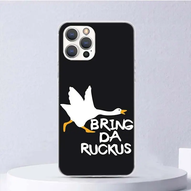 Cartoon Duck Goose Game Soft Case For iPhone 16 17 Air 16E 15 Plus 11 12 13 Mini 14 Pro Max Phone Cover Apple 7 8 SE Coque Funda