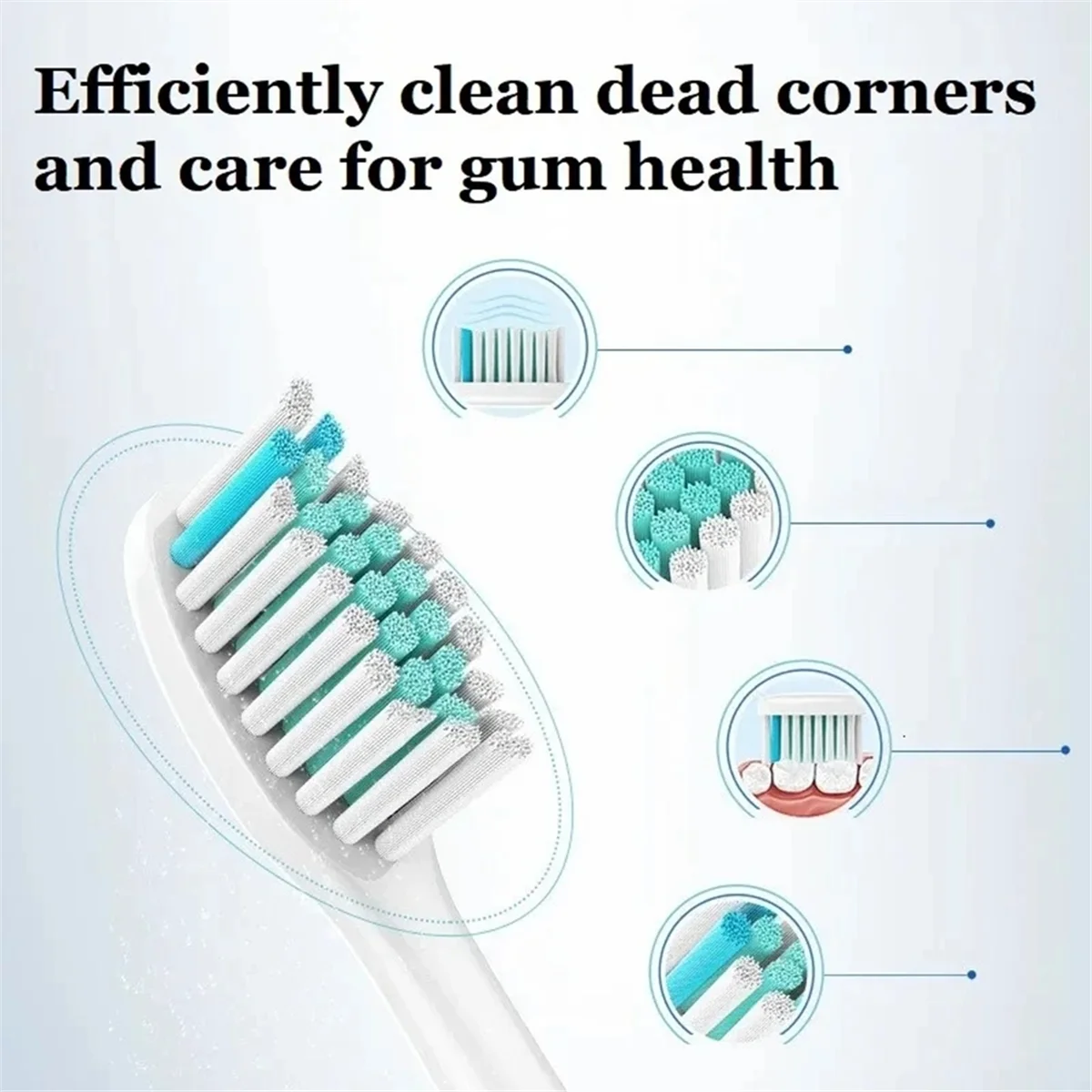 20PCS Electric Toothbrush Replacement Heads Bristles Nozzles Tooth Brush Head for HX6014/HX6064/HX6730/3216/9362,B