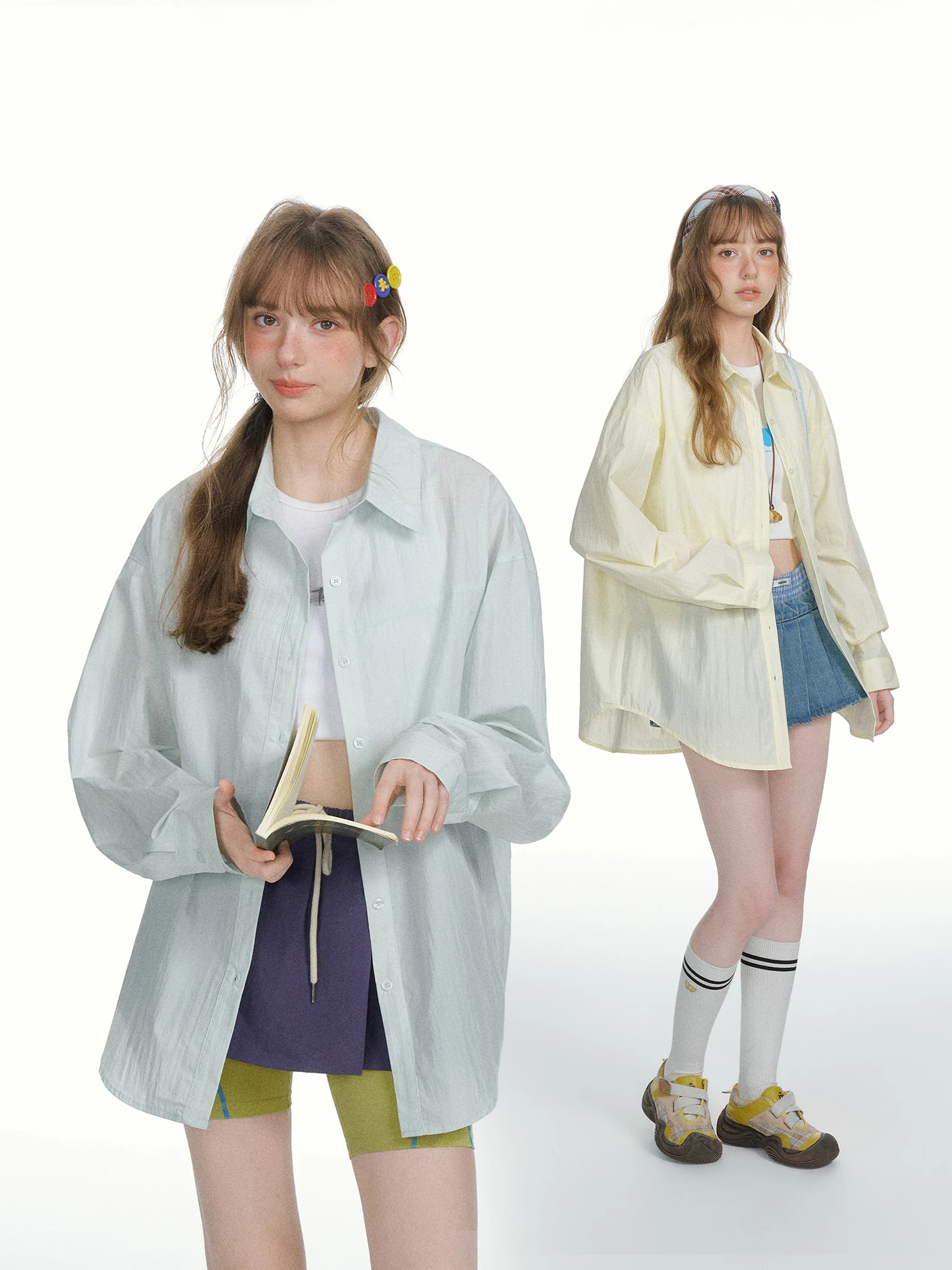 

Женская летняя тонкая свободная повседневная рубашка с длинным рукавом Beetle Town American Stripe, универсальный топ с защитой от солнца, дышащий хлопок