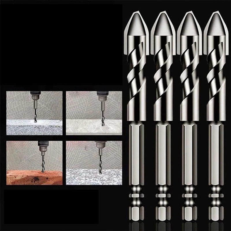 High-Strength Eccentric Twistdrill Bit, 8Pcs High Strength Oblique Head Eccentric Drill Bit, For Glass/Tile/Wood Durable