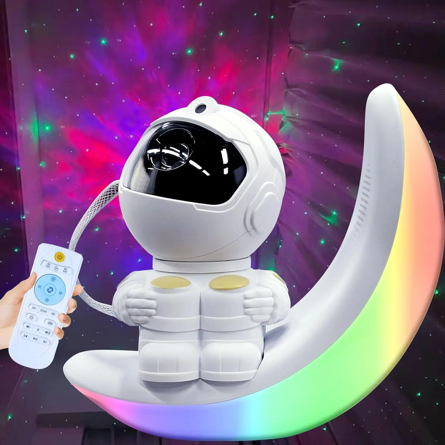 Astronaut Galaxy Projector Star Light, Nebula Spaceman Projector with Moon Amnient Light, Space Projectors Night Light for Kids