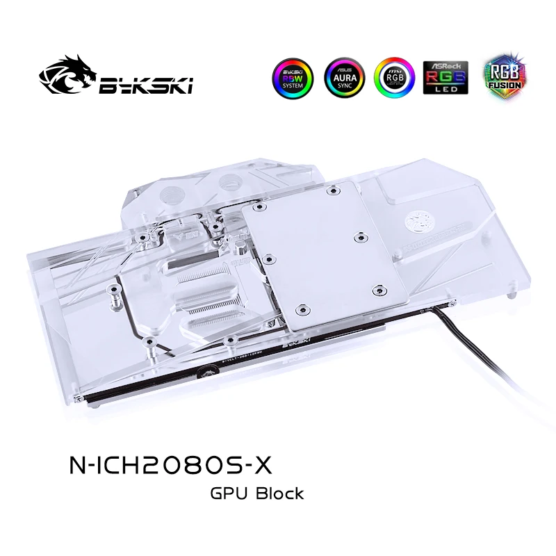 

BYKSKI Water Block use for inno3D Geforce RTX2080 Super/RTX2070 Super Support A-RGB/RGB LED Light Radiator Block Copper + Arylic