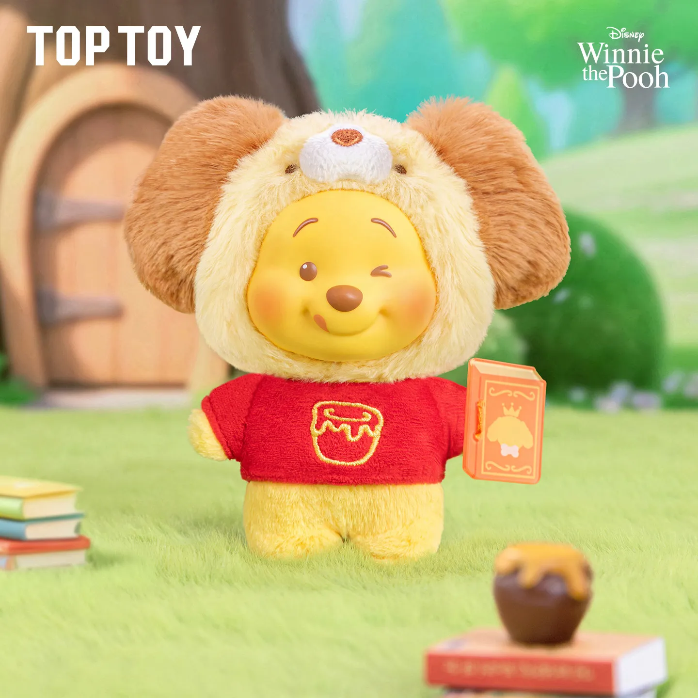 

TOPTOY Disney Winnie the Pooh Fairy Tale Book Series Blind Box, Soft Plush Doll, Bag Charm Keychain, Cute Gift