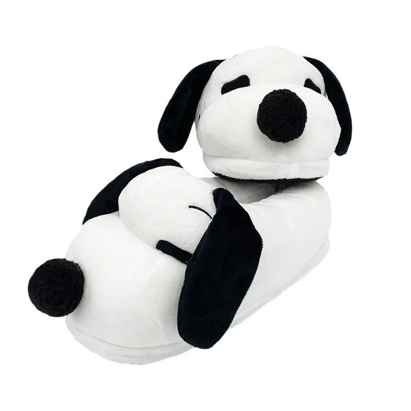 かわいい漫画スヌーピーぬいぐるみ綿スリッパ柔らかい底の快適なスリッパ秋と冬の家の装飾友人のホリデーギフト