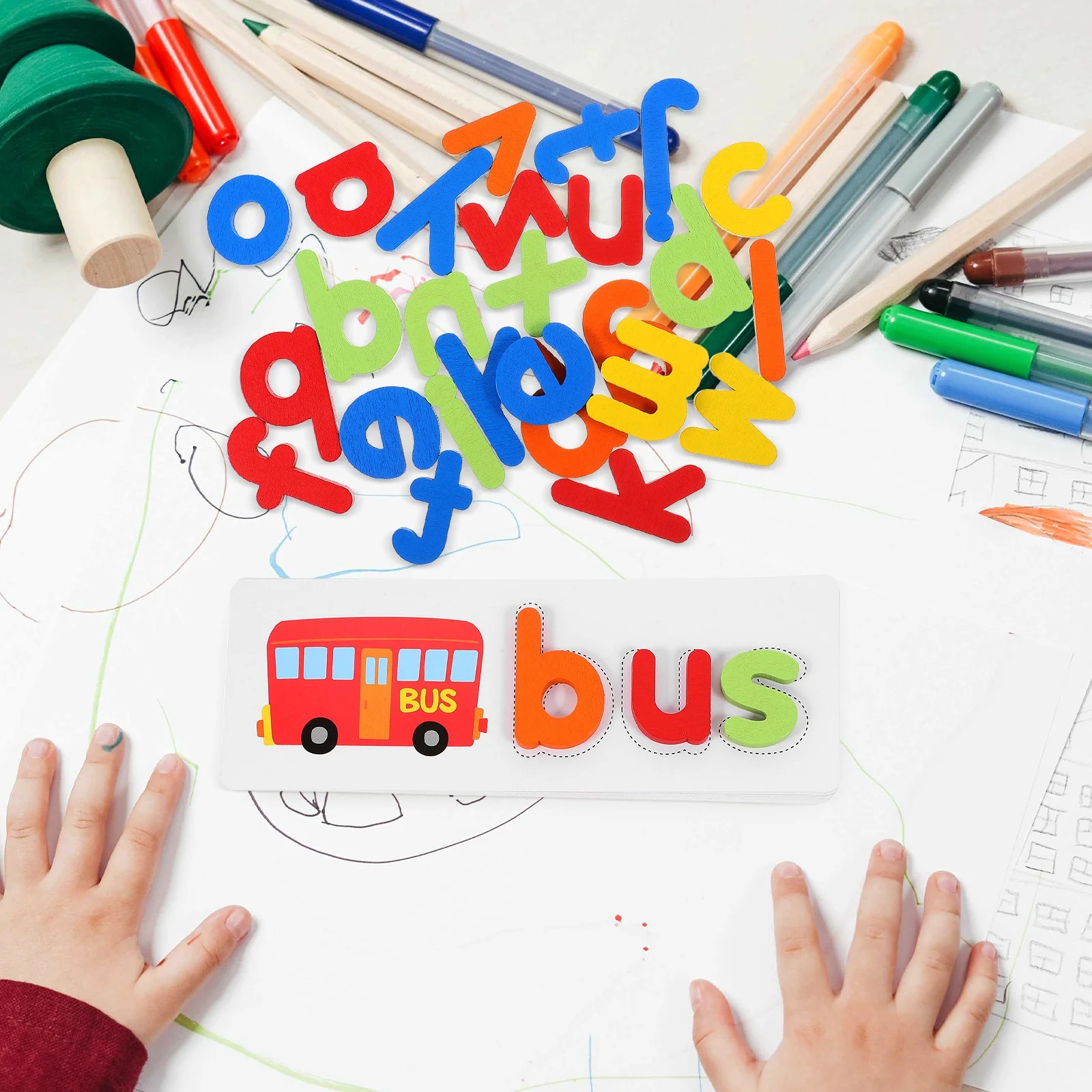 1 ensemble de lettres anglaises en bois, jeu d'apprentissage de l'orthographe, développement éducatif du cerveau, cadeau d'éducation précoce Parent et enfant