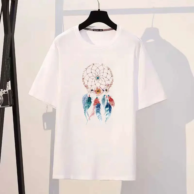 Large Thermal Sticker Dream Catcher Screen Print Appliques Heat Transfer Sticker T-shirt Washable Iron on Transfer for Clothing