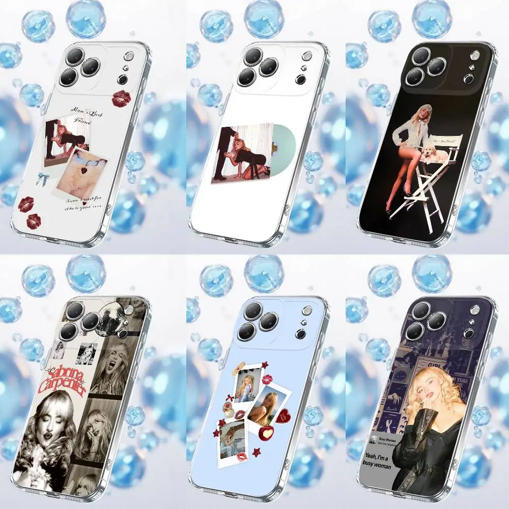 

S-Sabrina Man Best Friend Carpenter Phone Case For iPhone 17,16,15,14,13,12,11 Plus,Pro,Max,Plus,E,SE4,Air,Mini Transparent