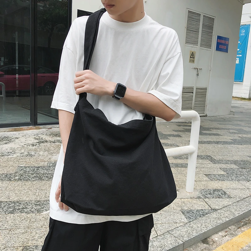 

Solid Color Canvas Women Shoulder Bag Large Capacity Casual Tote Shopper Bags School Crossbody Travel Versatile Messenger Bag