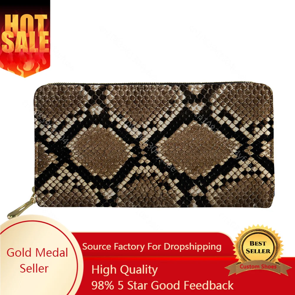 

Cute Snake Skin Pattern Women Long Clutch Wallet Large Capacity Wallets Female Purse Pouch Lady Purses Phone Pocket Card Holder